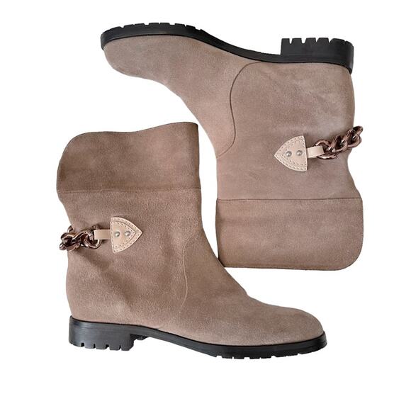 Marc Jacobs Tan Suede Chunky Chain Lug Sole Boots 37.5 - Picture 5 of 15